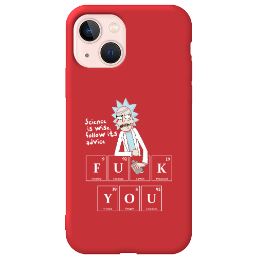 Apple iPhone 13 Rick Scince is wise Red Colored Silicone TPU Θήκη