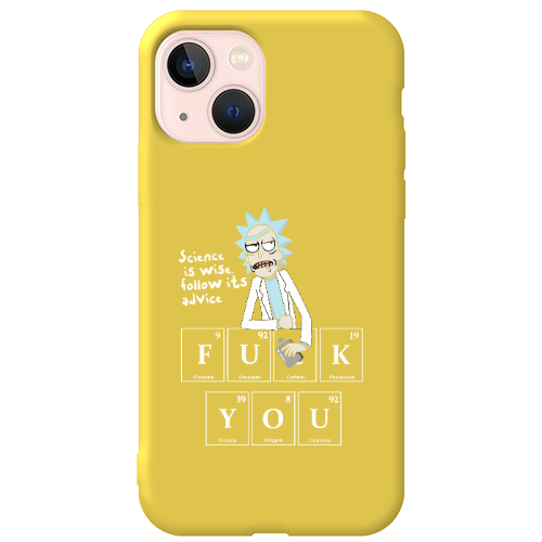 Apple iPhone 13 Rick Scince is wise Yellow Colored Silicone TPU Θήκη