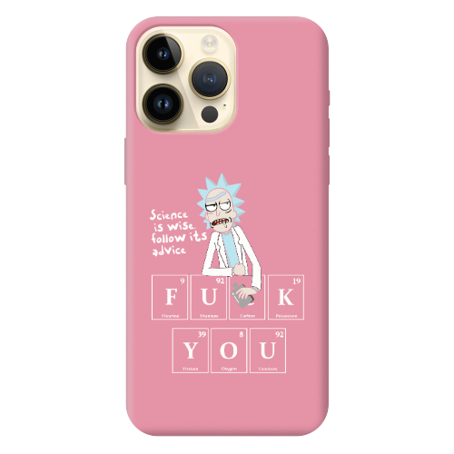 Apple iPhone 13 Pro Max Rick Scince is wise Pink Colored Silicone TPU Θήκη