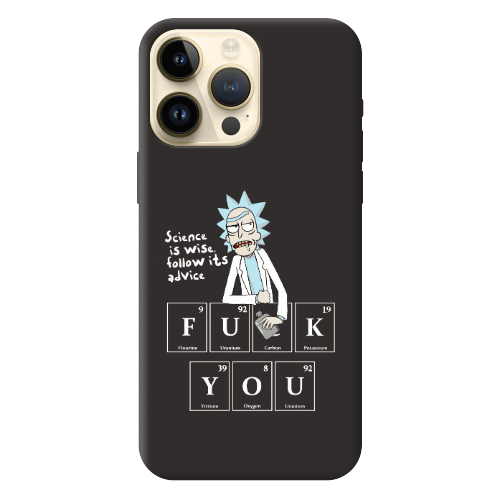 Apple iPhone 13 Pro Max Rick Scince is wise Black Colored Silicone TPU Θήκη