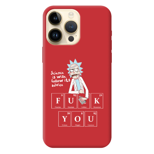 Apple iPhone 13 Pro Max Rick Scince is wise Red Colored Silicone TPU Θήκη