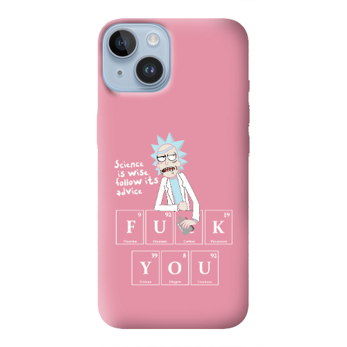 Apple iPhone 14  Rick Scince is wise Pink Colored Silicone TPU Θήκη