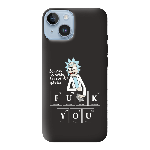 Apple iPhone 14  Rick Scince is wise Black Colored Silicone TPU Θήκη