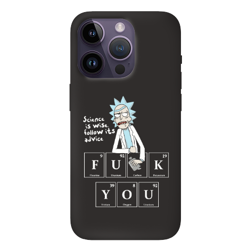 Apple iPhone 14 Pro Max Rick Scince is wise Black Colored Silicone TPU Θήκη