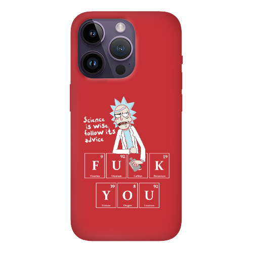 Apple iPhone 14 Pro Max Rick Scince is wise Red Colored Silicone TPU Θήκη
