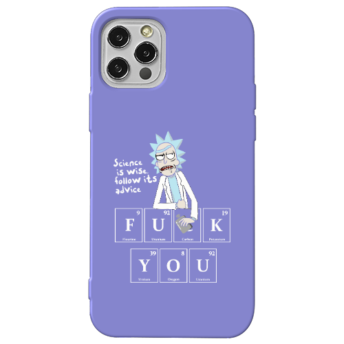 Apple iPhone 12 Pro Rick Scince is wise Purple Colored Silicone TPU Θήκη