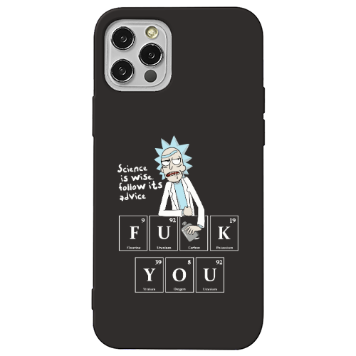 Apple iPhone 12 Pro Rick Scince is wise Black Colored Silicone TPU Θήκη