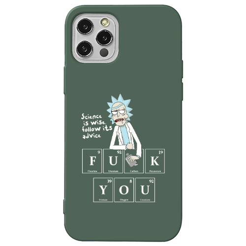 Apple iPhone 12 Pro Rick Scince is wise Dark Green Colored Silicone TPU Θήκη