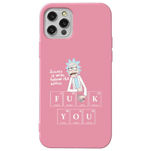 Apple iPhone 12 Pro Max Rick Scince is wise Pink Colored Silicone TPU Θήκη