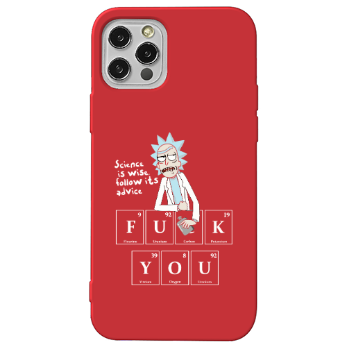 Apple iPhone 12 Pro Max Rick Scince is wise Red Colored Silicone TPU Θήκη