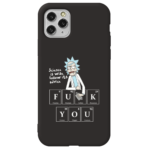 Apple iPhone 11 Pro Max Rick Scince is wise Black Colored Silicone TPU Θήκη