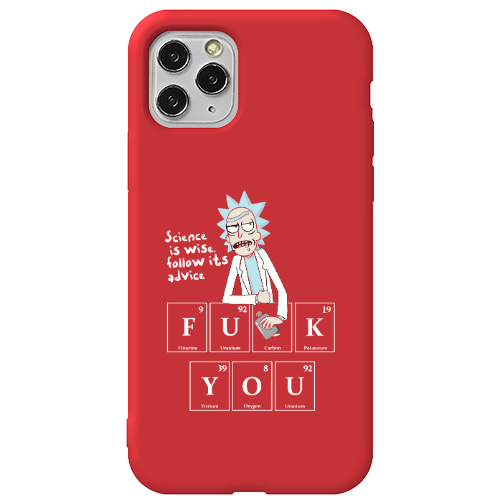 Apple iPhone 11 Pro Max Rick Scince is wise Red Colored Silicone TPU Θήκη