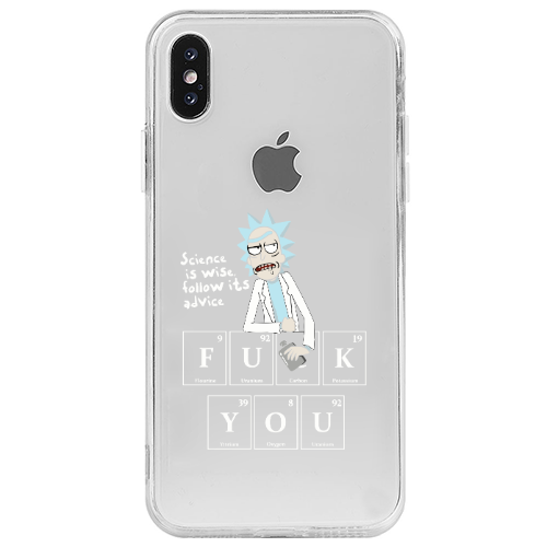 Apple iPhone Xs Max Rick Scince is wise Transparent Silicone TPU Θήκη