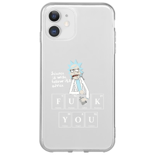Apple iPhone 12 Mini Rick Scince is wise Transparent Silicone TPU Θήκη