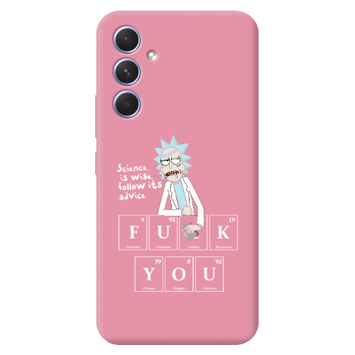 Samsung A54 Rick Scince is wise Pink Colored Silicone TPU Θήκη