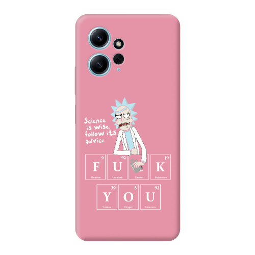 Xiaomi Redmi Note 12 4G Rick Scince is wise Pink Colored Silicone TPU Θήκη