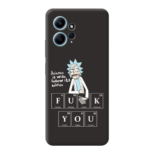 Xiaomi Redmi Note 12 4G Rick Scince is wise Black Colored Silicone TPU Θήκη