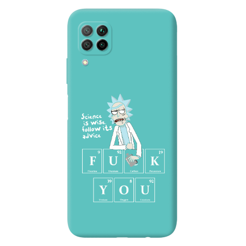 Huawei P40 Lite Rick Scince is wise Turquoise Colored Silicone TPU Θήκη
