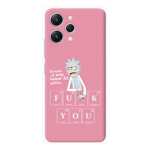 Xiaomi Redmi 12 Rick Scince is wise Pink Colored Silicone TPU Θήκη