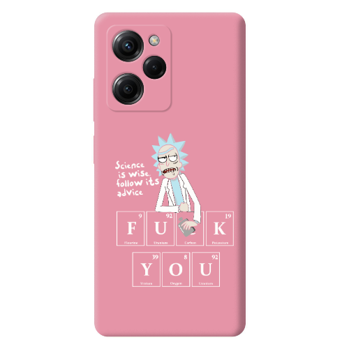 Xiaomi Poco X5 Pro Rick Scince is wise Pink Colored Silicone TPU Θήκη