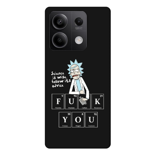 Xiaomi Redmi Note 13 5G Rick Scince is wise Black Colored Silicone TPU Θήκη