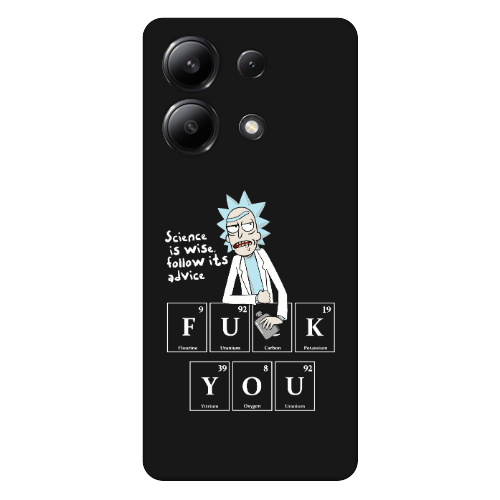 Xiaomi Redmi Note 13 4G Rick Scince is wise Black Colored Silicone TPU Θήκη