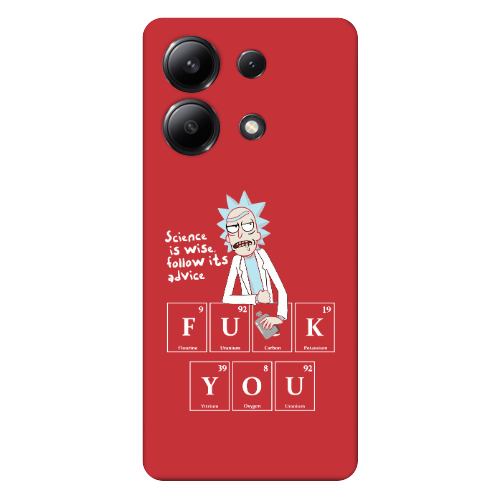 Xiaomi Redmi Note 13 4G Rick Scince is wise Red Colored Silicone TPU Θήκη