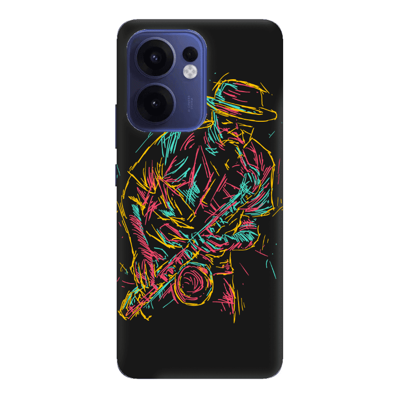 Oppo Reno 13 F Jazz Black Colored Silicone TPU Θήκη