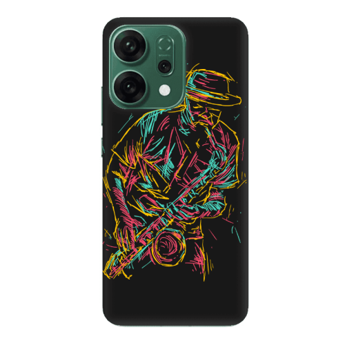 Oppo RENO 14 Jazz Black Colored Silicone TPU Θήκη