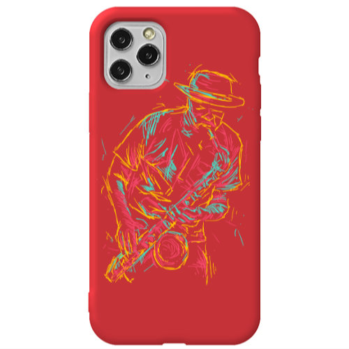 Apple iPhone 11 Pro Jazz Red Colored Silicone TPU Θήκη