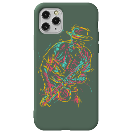 Apple iPhone 11 Pro Jazz Dark Green Colored Silicone TPU Θήκη