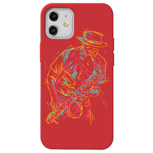 Apple iPhone 12 Jazz Red Colored Silicone TPU Θήκη