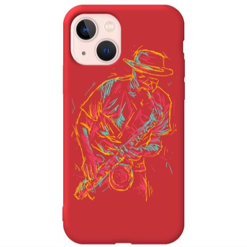 Apple iPhone 13 Jazz Red Colored Silicone TPU Θήκη