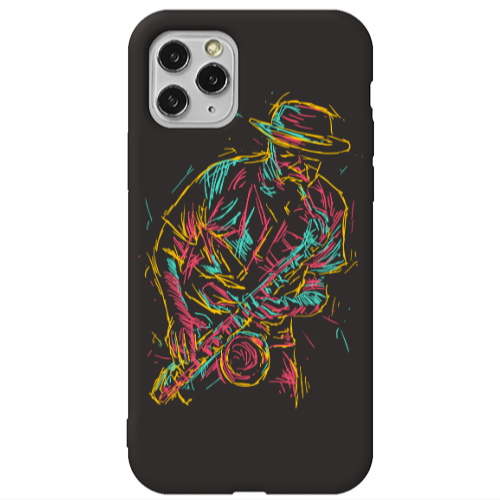 Apple iPhone 11 Pro Max Jazz Black Colored Silicone TPU Θήκη