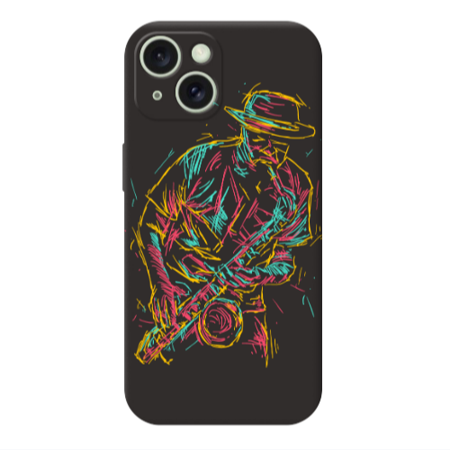 Apple iPhone 15 Jazz Black Colored Silicone TPU Θήκη