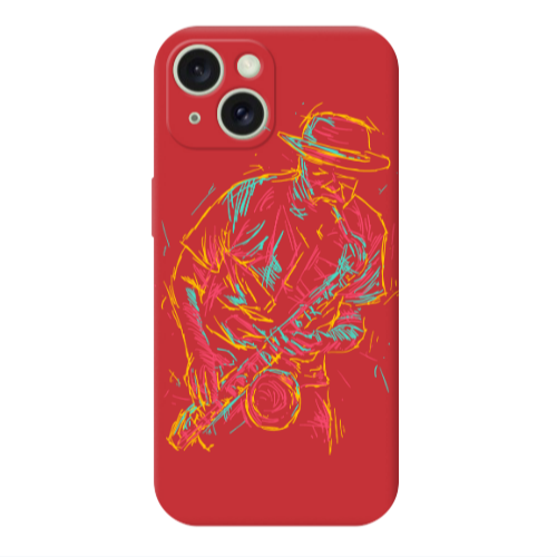 Apple iPhone 15 Jazz Red Colored Silicone TPU Θήκη