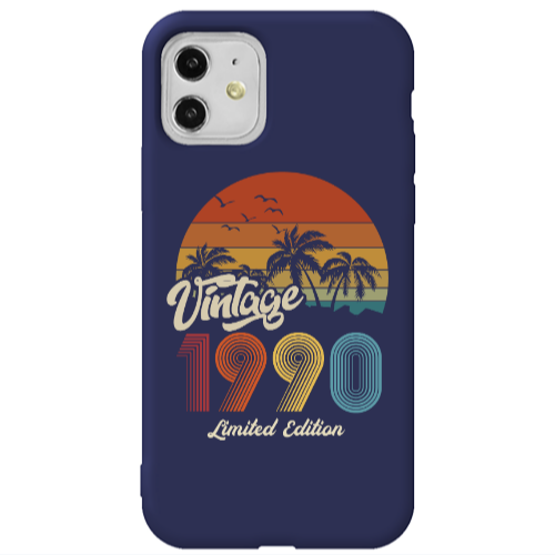 Apple iPhone 11  Vintage Dark blue Colored Silicone TPU Θήκη