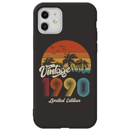 Apple iPhone 11  Vintage Black Colored Silicone TPU Θήκη