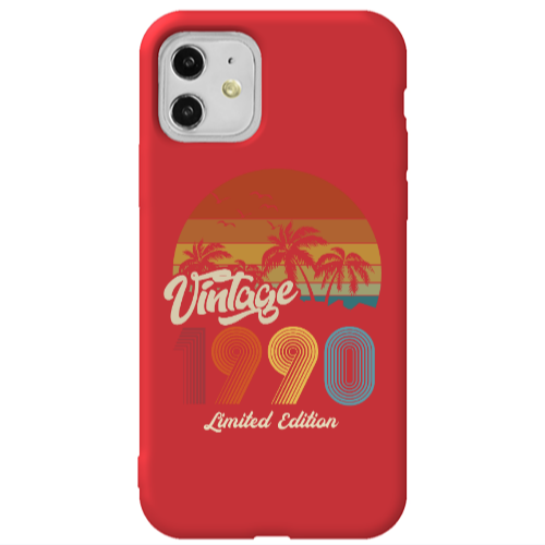 Apple iPhone 11  Vintage Red Colored Silicone TPU Θήκη