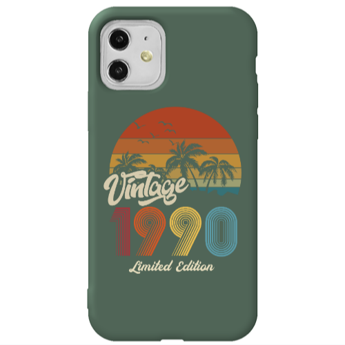 Apple iPhone 11  Vintage Dark Green Colored Silicone TPU Θήκη