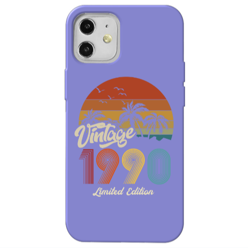 Apple iPhone 12 Vintage Purple Colored Silicone TPU Θήκη