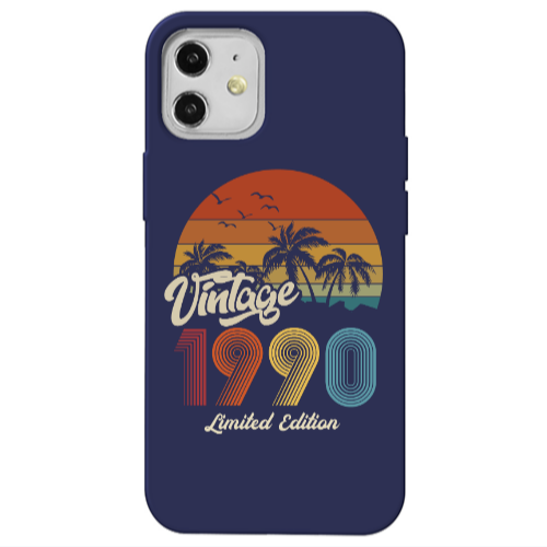 Apple iPhone 12 Vintage Dark blue Colored Silicone TPU Θήκη