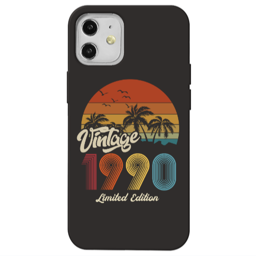 Apple iPhone 12 Vintage Black Colored Silicone TPU Θήκη