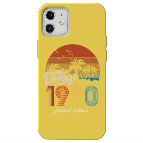 Apple iPhone 12 Vintage Yellow Colored Silicone TPU Θήκη