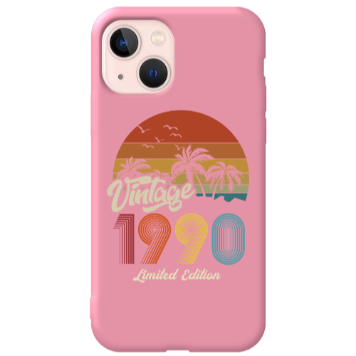 Apple iPhone 13 Vintage Pink Colored Silicone TPU Θήκη