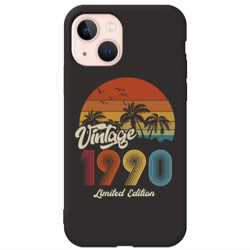 Apple iPhone 13 Vintage Black Colored Silicone TPU Θήκη