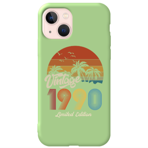 Apple iPhone 13 Vintage Light Green Colored Silicone TPU Θήκη
