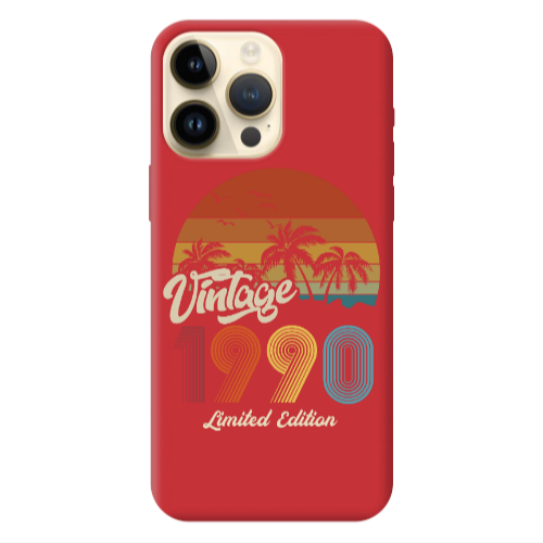 Apple iPhone 13 Pro Max Vintage Red Colored Silicone TPU Θήκη
