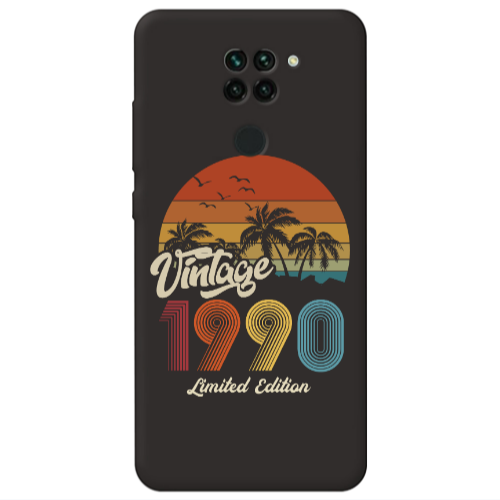 Xiaomi Redmi Note 9 Vintage Black Colored Silicone TPU Θήκη