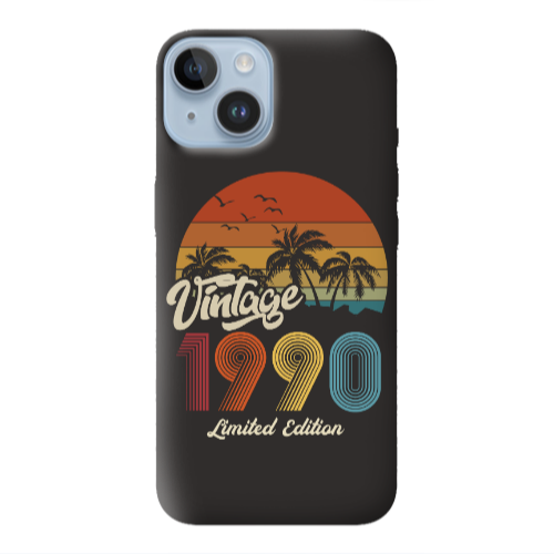 Apple iPhone 14  Vintage Black Colored Silicone TPU Θήκη